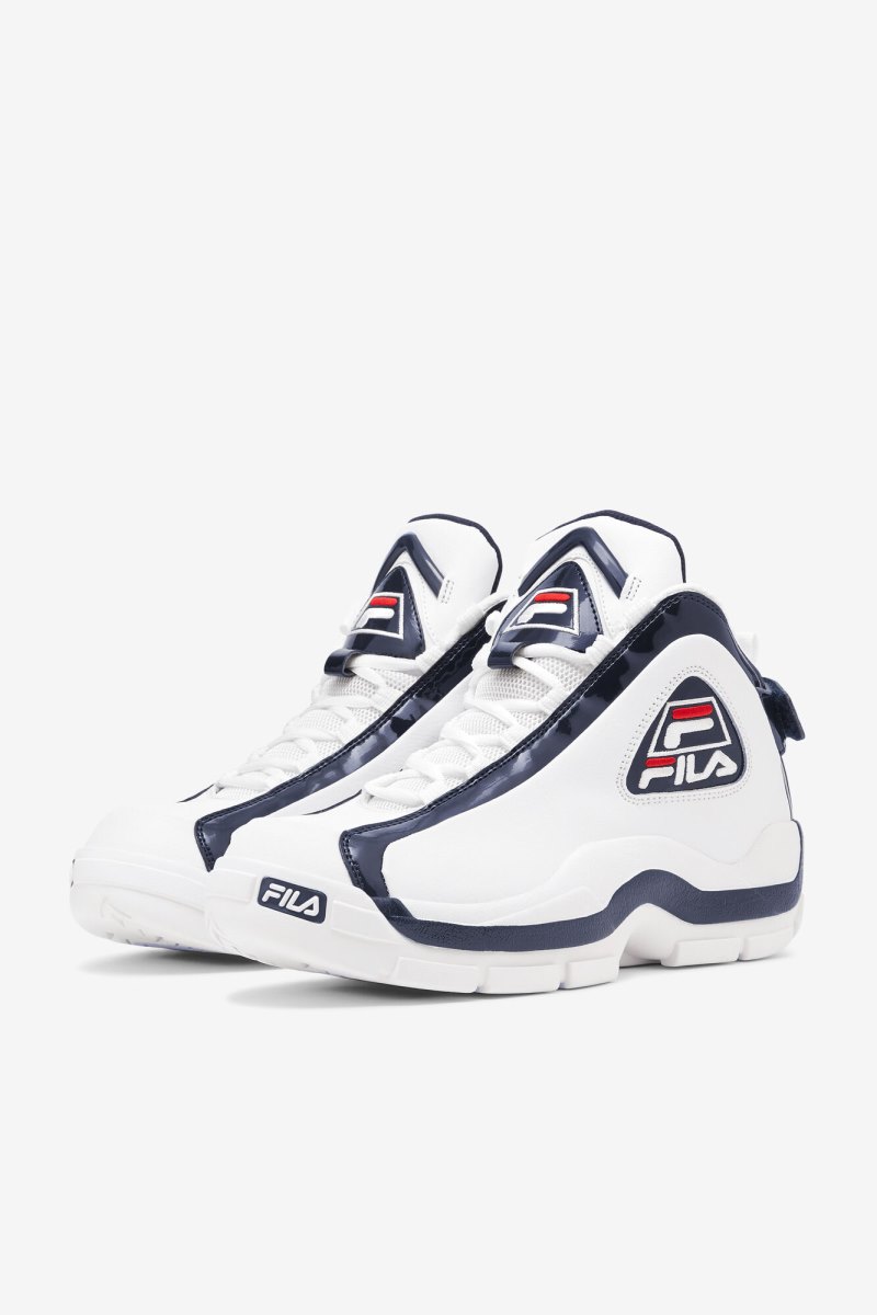 Scarpe da Ginnastica Uomo Fila Grant Hill 2 Bianche Blu Marino Rosse | Italia-159918